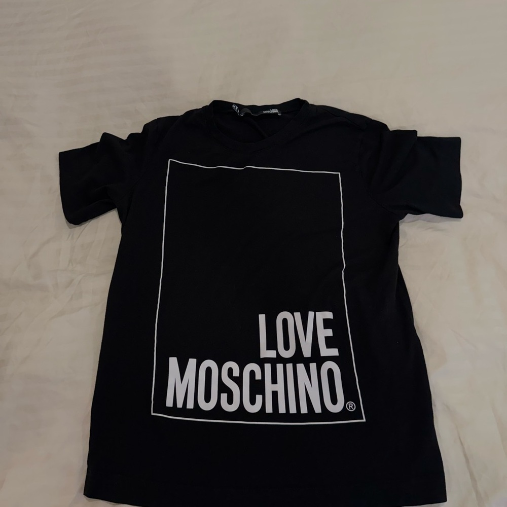 Moschino Kids Black Tee with Bold Logo